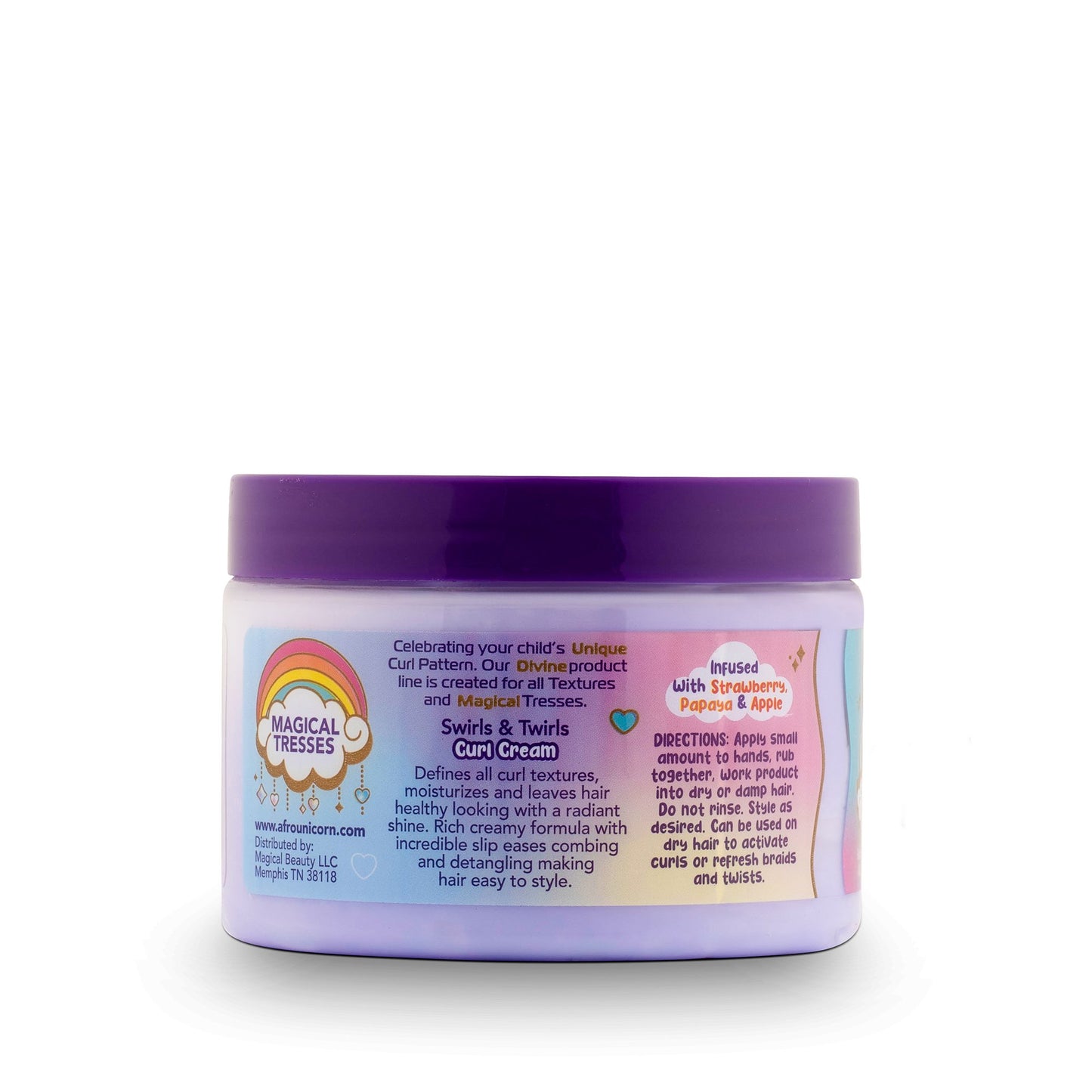 Afro Unicorn Swirls & Twirls Curl Cream back of product.