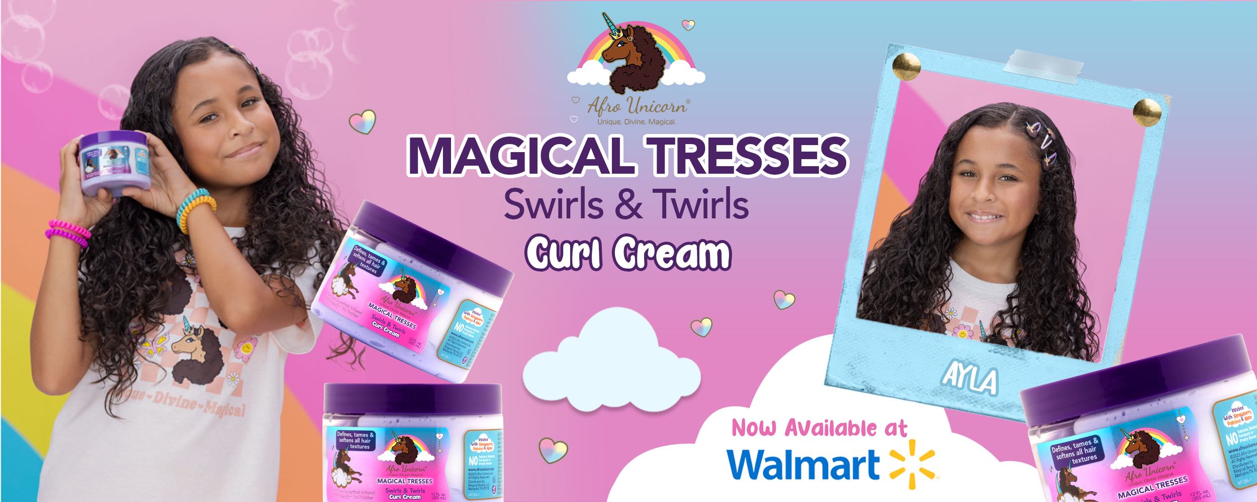 Banner image featuring Swirls & Twirls Curl Cream with a model.