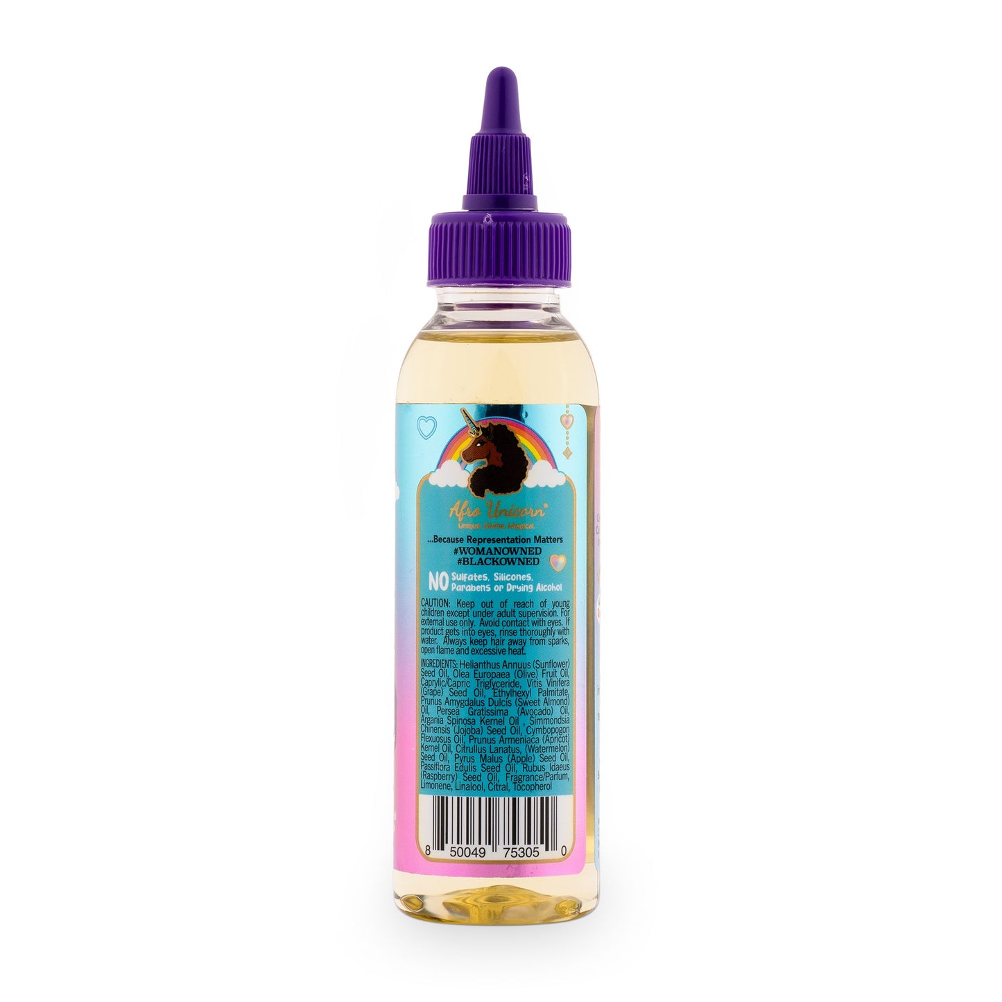 Afro Unicorn Bye Bye Dry Scalp Serum side of product.