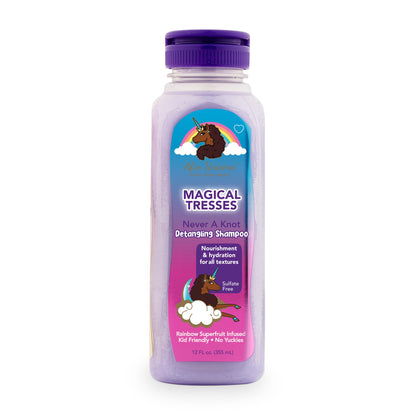 Afro Unicorn Never A Knot Shampoo on a white background.
